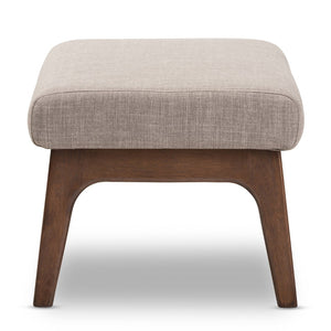 Baxton Studio Baxton Studio Bianca Ottoman - Stylish Mid-Century Modern Light Grey Upholstered Footrest & Accent Table Bianca-Light Grey/Walnut Brown-Otto