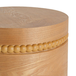 English Elm 15.35 Inch Dark Veneer Curved Tiered End Table for Modern Minimalist Living Rooms N772P412293N