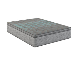 English Elm Restonic Plush Euro Top Hybrid Mattress Pocketed Coil Cooling Foam Lumbar Support B123P300742