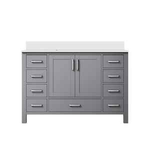 English Elm Dark Grey Solid Wood Bath Vanity 48" W x 22" D with Cultured Marble Top, Soft-Close Drawers & Storage B2731P259067