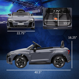 English Elm Aosom Licensed Audi 12v Electric Ride on Toy Car with Remote Suspension and Lights Gray W2225P229543