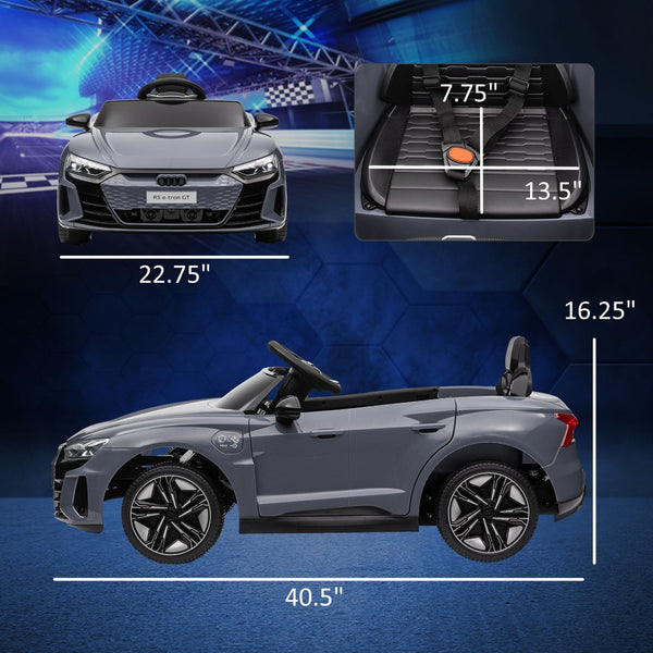 English Elm Aosom Licensed Audi 12v Electric Ride on Toy Car with Remote Suspension and Lights Gray W2225P229543