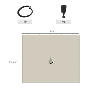 English Elm Outsunny 10' X 10' Replacement Gazebo Sidewall Set With Panels, Hooks & C-Rings For Shade & Privacy W2225P175528-GIGA