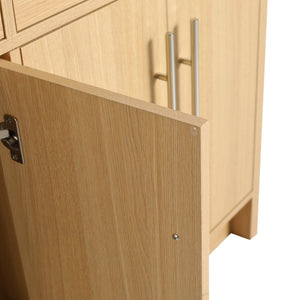 English Elm 60" Freestanding Bathroom Vanity 4-Soft Close Doors Original Oak Plywood KD-Pack Ready DIY Cabinet W1972P348988