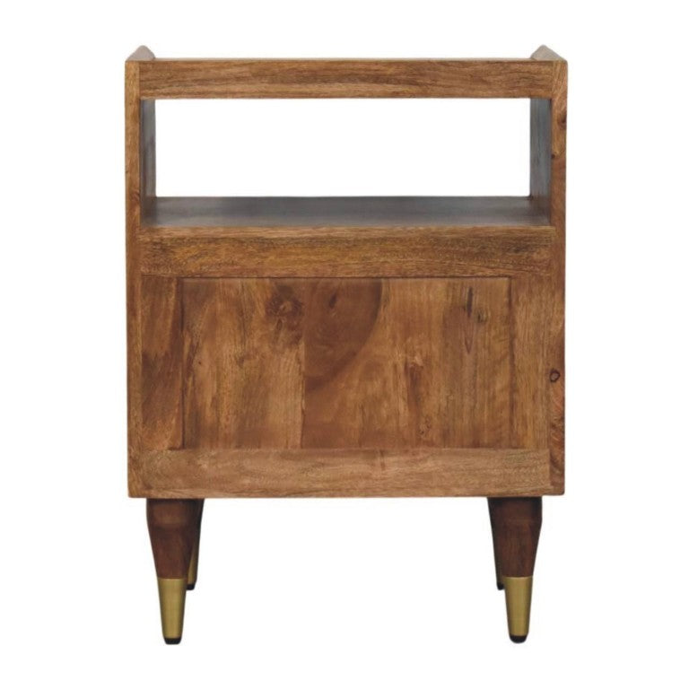 HomeRoots 24 Inch Solid Wood Bedroom Nightstand with Two Spacious Drawers in Rich Brown Finish 755322