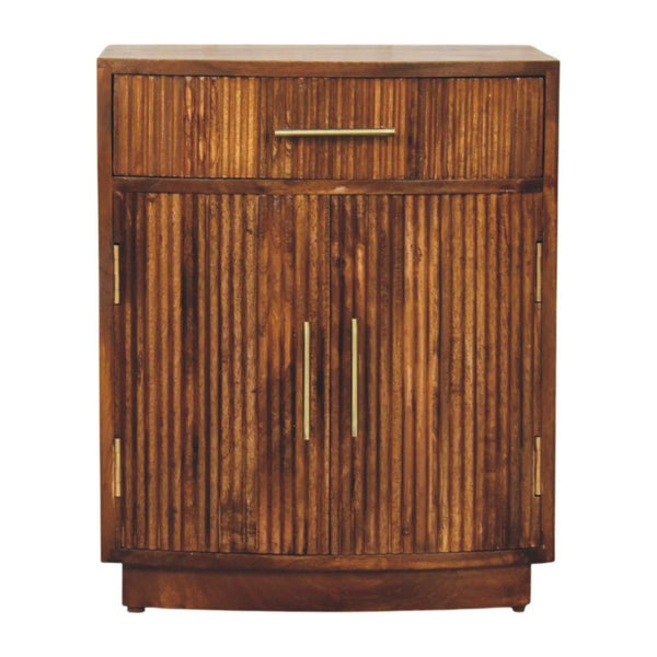 24 Inch Solid Wood Single Drawer Nightstand for a Warm Bedroom Storage Solution