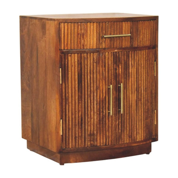 24 Inch Solid Wood Single Drawer Nightstand for a Warm Bedroom Storage Solution