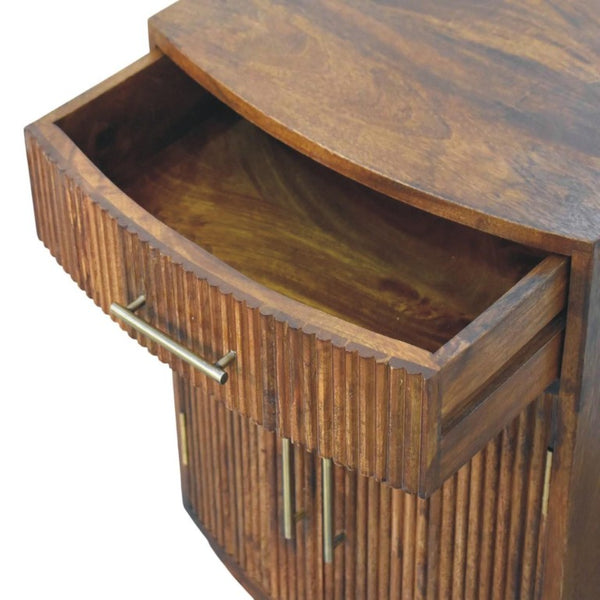 24 Inch Solid Wood Single Drawer Nightstand for a Warm Bedroom Storage Solution