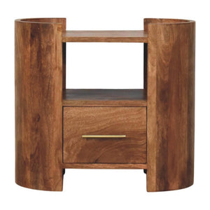 HomeRoots 20 Inch Solid Wood Single Drawer Nightstand in Warm Golden Brown Bedroom Storage 755325