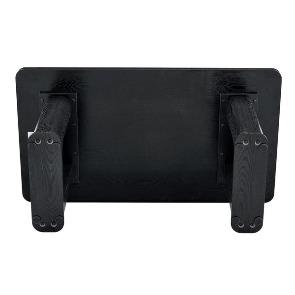 English Elm Table Set: Modern 64.5" Black Wood Textured Dining Table With 4 Stylish Pu Chairs For Comfort & Style W1151S04306-GIGA