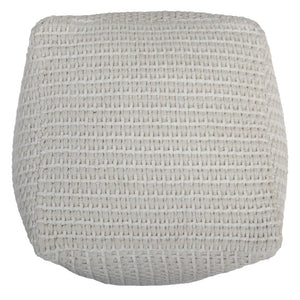 18 Inch Square Cotton Blend Cube Pouf Ottoman Bohemian Floor Seat for Living Spaces