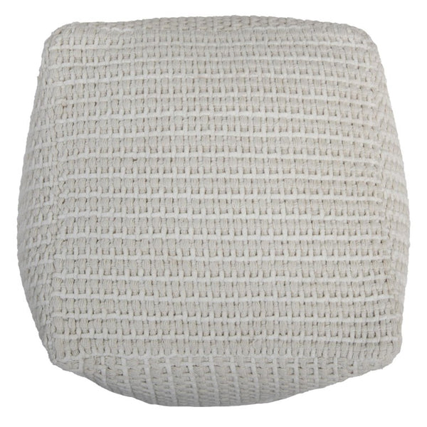 18 Inch Square Cotton Blend Cube Pouf Ottoman Bohemian Floor Seat for Living Spaces