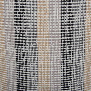 18 Inch Square Cotton Blend Striped Cube Pouf Ottoman for Bohemian Living Room Seating