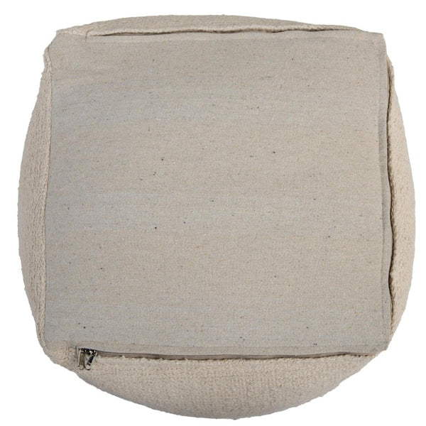 18 Inch Square Cotton Blend Cube Pouf Ottoman Bohemian Floor Seat for Living Spaces