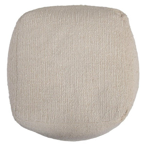 18 Inch Square Cotton Blend Cube Pouf Ottoman Bohemian Floor Seat for Living Spaces