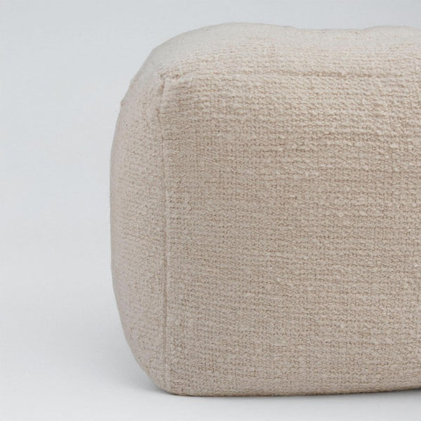 18 Inch Square Cotton Blend Cube Pouf Ottoman Bohemian Floor Seat for Living Spaces