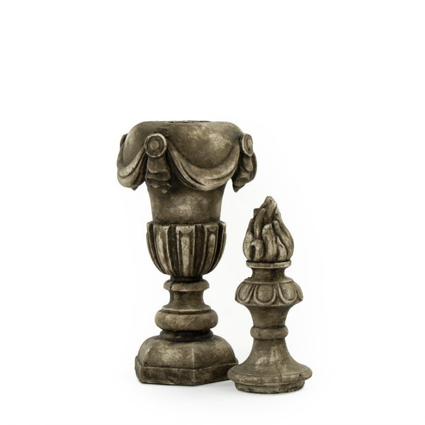 Zentique Resin Sculpted Accent Urn with Neutral Finish — Lightweight, Durable Decorative Centerpiece for Home Decor W11 x H32 x D11 7554L A619