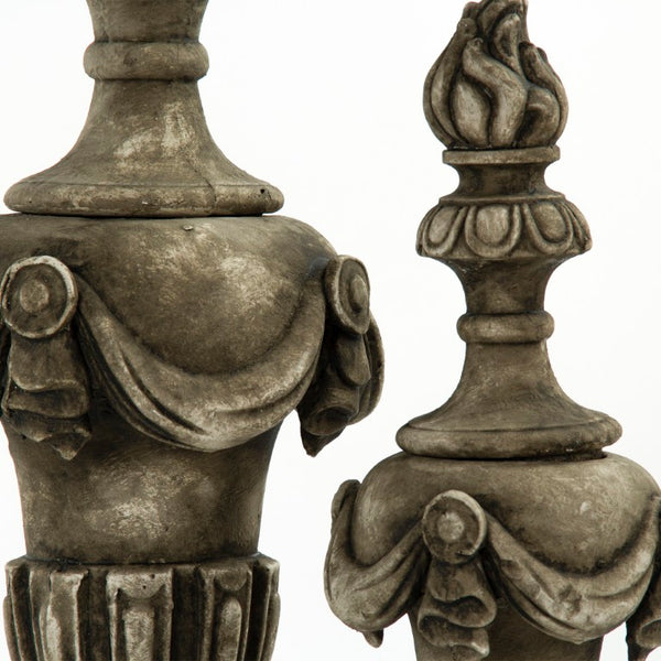 Zentique Resin Sculpted Accent Urn with Neutral Finish — Lightweight, Durable Decorative Centerpiece for Home Decor W11 x H32 x D11 7554L A619
