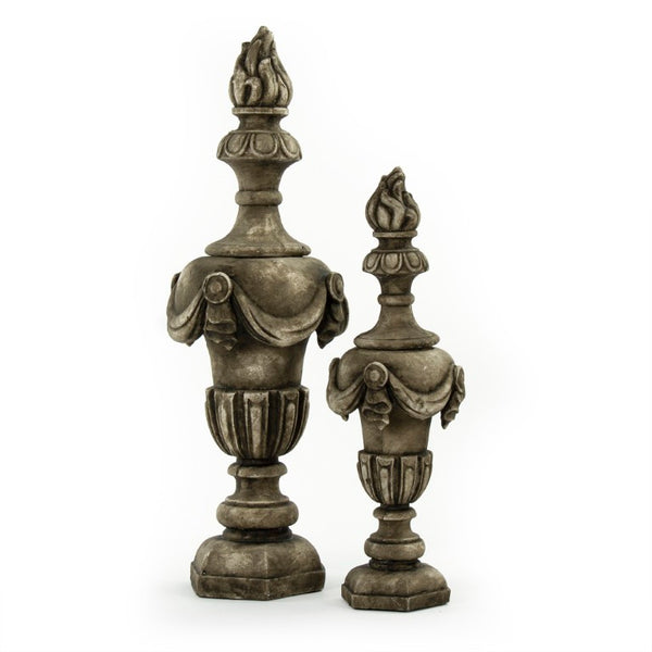 Zentique Resin Sculpted Accent Urn with Neutral Finish — Lightweight, Durable Decorative Centerpiece for Home Decor W11 x H32 x D11 7554L A619