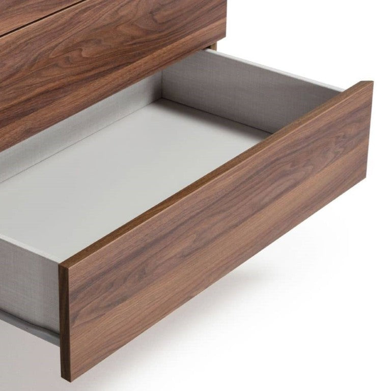 VIG Furniture Palermo Italian Modern Dresser With Faux Concrete Top & Walnut Panels, 6 Soft-Close Drawers, 61" VGACPALERMO-WAL-DRS