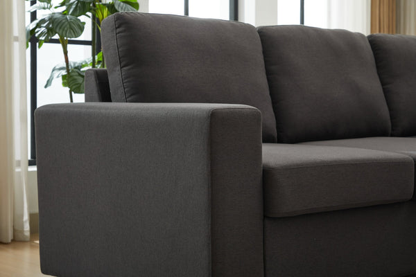 English Elm Large Modular L Shaped Sectional Sofa with Plush Cushions for Contemporary Living Rooms B2730S00053