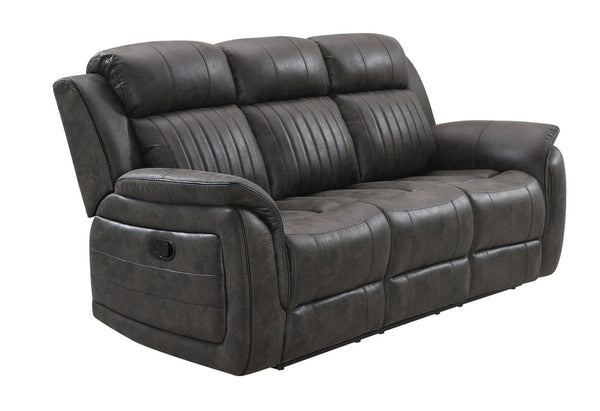 85 Inch Reclining Sofa in Plush Neutral Fabric for Comfortable Living Room Seating