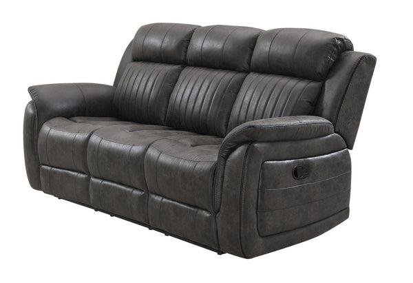 85 Inch Reclining Sofa in Plush Neutral Fabric for Comfortable Living Room Seating