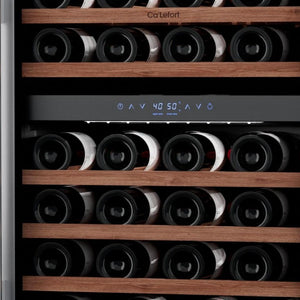 34 Inch Stainless Steel Dual Zone Wine Cooler with Glass Door for Home Bar