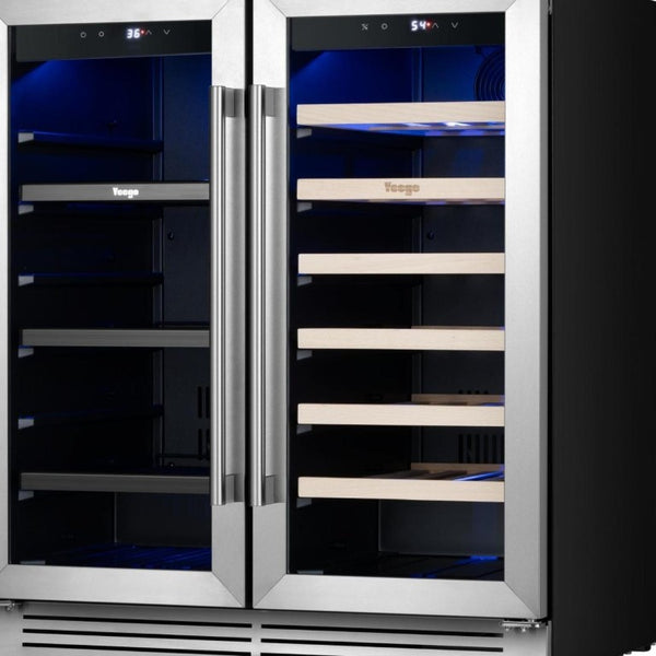 34 Inch Dual Zone Freestanding Beverage Cooler with Metal Build for Wine and Drink Storage