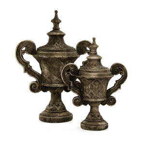 Zentique Resin Sculpted Accent Urn with Neutral Finish — Lightweight, Durable Decorative Centerpiece for Home Decor W18 x H23.5 x D11.5 7555L A619
