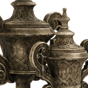 Zentique Resin Sculpted Accent Urn with Neutral Finish — Lightweight, Durable Decorative Centerpiece for Home Decor W18 x H23.5 x D11.5 7555L A619