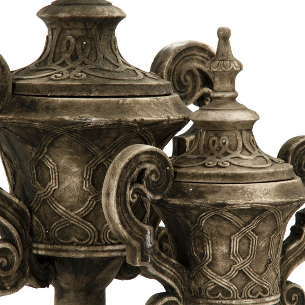 Zentique Resin Sculpted Accent Urn with Neutral Finish — Lightweight, Durable Decorative Centerpiece for Home Decor W18 x H23.5 x D11.5 7555L A619