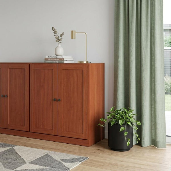 64 Inch Solid Wood Buffet Sideboard Four Door Storage for Dining and Living Rooms