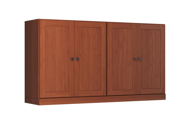 HomeRoots 64 Inch Solid Wood Buffet Sideboard Four Door Storage for Dining and Living Rooms 755606