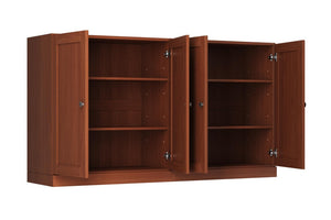 64 Inch Solid Wood Buffet Sideboard Four Door Storage for Dining and Living Rooms