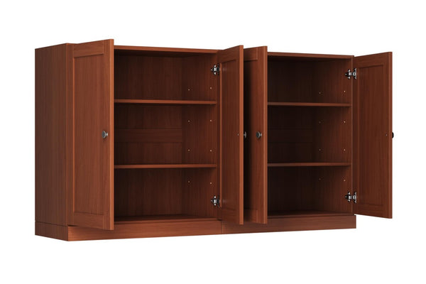64 Inch Solid Wood Buffet Sideboard Four Door Storage for Dining and Living Rooms
