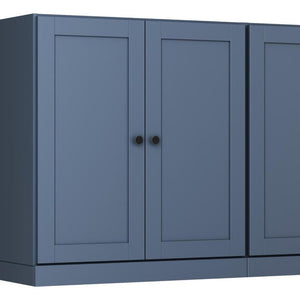 64 Inch Solid Wood French Blue Sideboard with Four Cabinet Doors for Dining Room