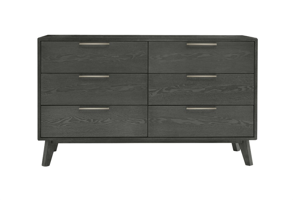 VIG Furniture Soria Modern Grey Wash Dresser With 6 Smooth-Glide Drawers, Stainless Steel Handles, 51"W VGMABR-32-DRS-GRY