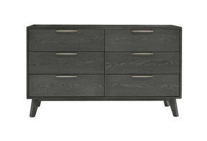 VIG Furniture Soria Modern Grey Wash Dresser With 6 Smooth-Glide Drawers, Stainless Steel Handles, 51"W VGMABR-32-DRS-GRY