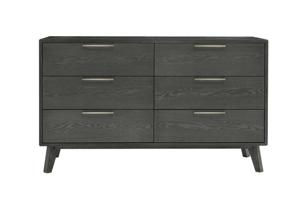 VIG Furniture Soria Modern Grey Wash Dresser With 6 Smooth-Glide Drawers, Stainless Steel Handles, 51"W VGMABR-32-DRS-GRY