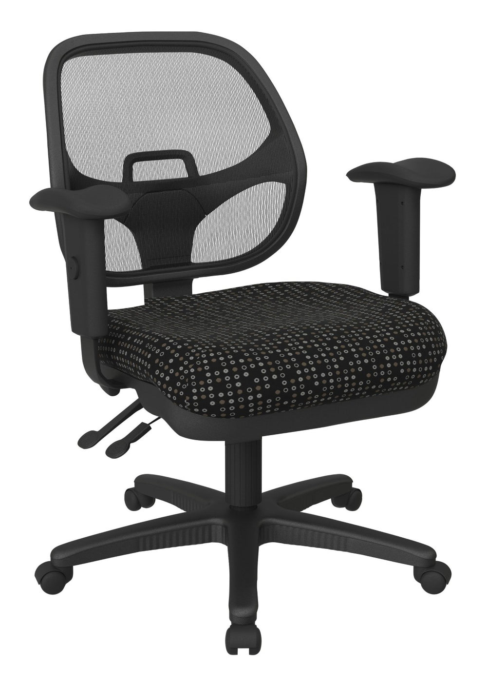 OSP Home Furnishings Ergonomic Mesh Task Chair with Lumbar Support and Pneumatic Lift for Modern Offices Luna 29024-K100