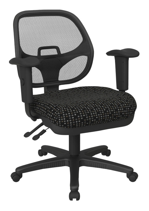 OSP Home Furnishings Ergonomic Mesh Task Chair with Lumbar Support and Pneumatic Lift for Modern Offices Onyx 29024-K101