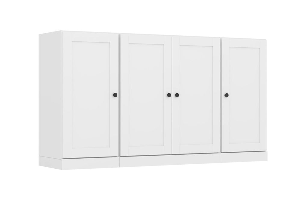 HomeRoots 65 Inch Solid Wood Buffet Cabinet with Four Glass Doors for Elegant Dining Rooms 755691