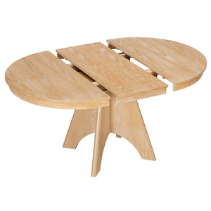 English Elm Trexm Rustic Farmhouse Extendable Dining Table Oak Veneer Drop Leaf Seats Six Natural Wood Wash N715P399861D