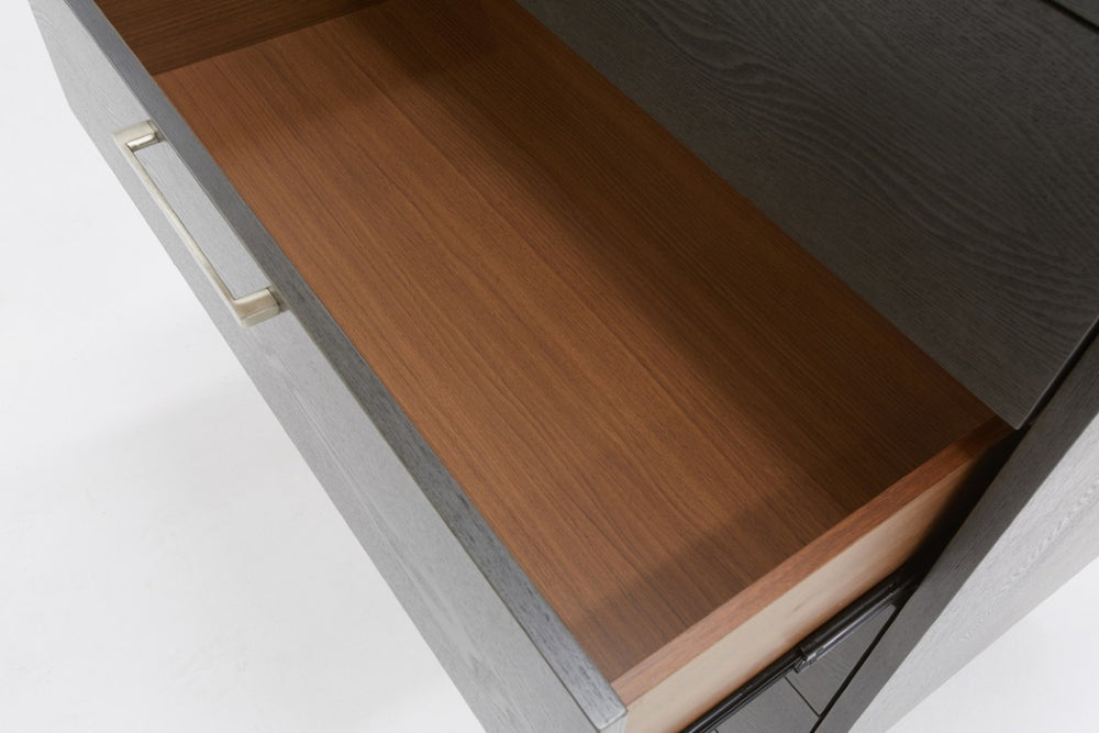 VIG Furniture Soria Grey Wash Chest With 5 Spacious Drawers, Stainless Steel Handles, Modern Durable Storage VGMABR-32-CHEST-GRY