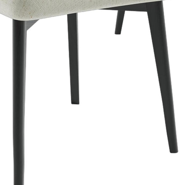 Set of Two Chenille Upholstered Dining Chairs with Solid Wood Legs for Modern