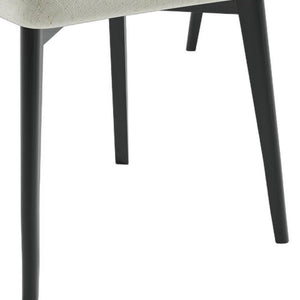 Set of Two Chenille Upholstered Dining Chairs with Solid Wood Legs for Modern