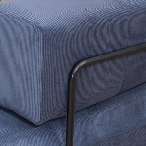 English Elm Folding Sofa Bed with Corduroy Cover, 78.5" Convertible Futon Couch, No-Assembly Foam Spring Mattress, Compact Sleeper for Living Room Blue W2915P276732