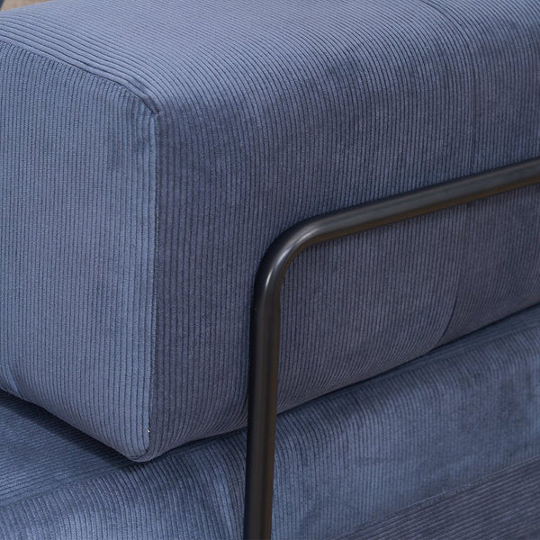 English Elm Folding Sofa Bed with Corduroy Cover, 78.5" Convertible Futon Couch, No-Assembly Foam Spring Mattress, Compact Sleeper for Living Room Blue W2915P276732