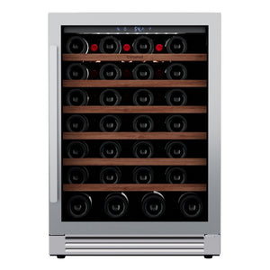 34 Inch Stainless Steel Single Zone Wine Cooler with Clear Glass Door for Kitchen